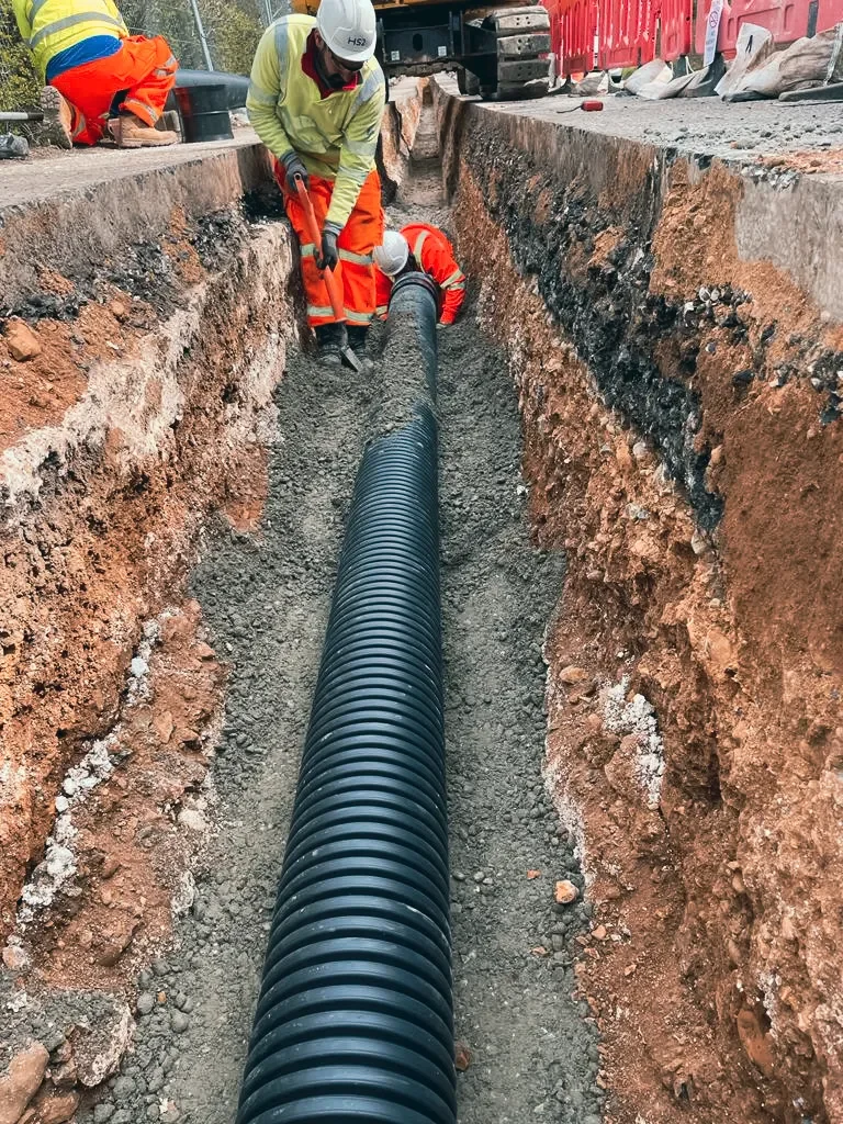 Drainage Improvement on the A602, Stevenage — site photograph
