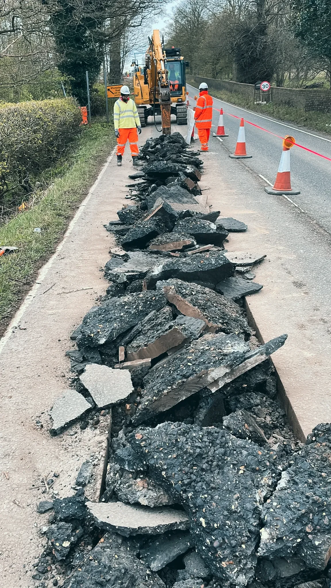Drainage Improvement on the A602, Stevenage — site photograph
