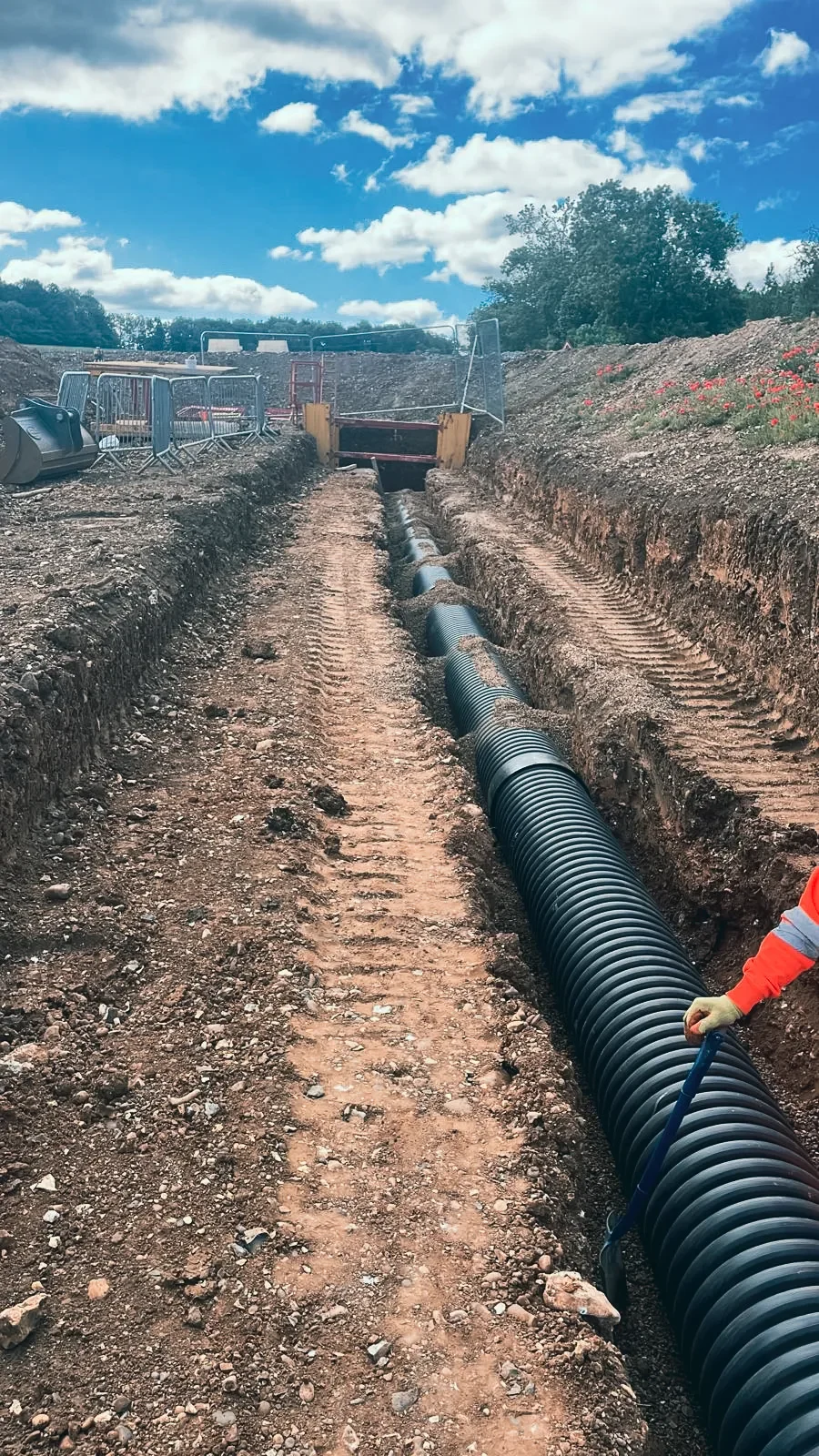 Drainage Improvement on the A602, Stevenage — site photograph