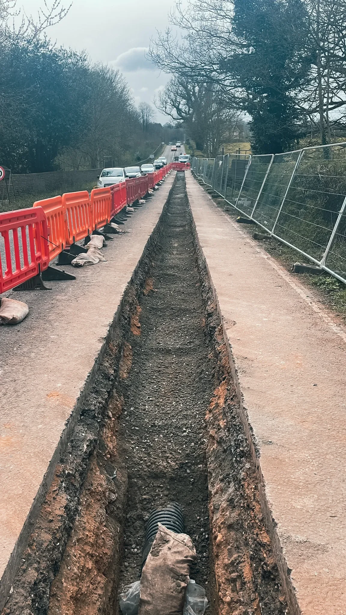 Drainage Improvement on the A602, Stevenage — site photograph