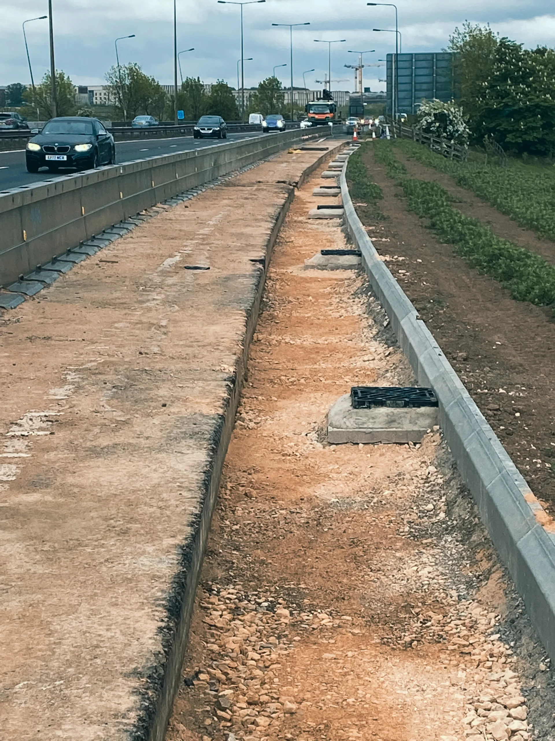 M11 Junction 14 Geo Works — site photograph