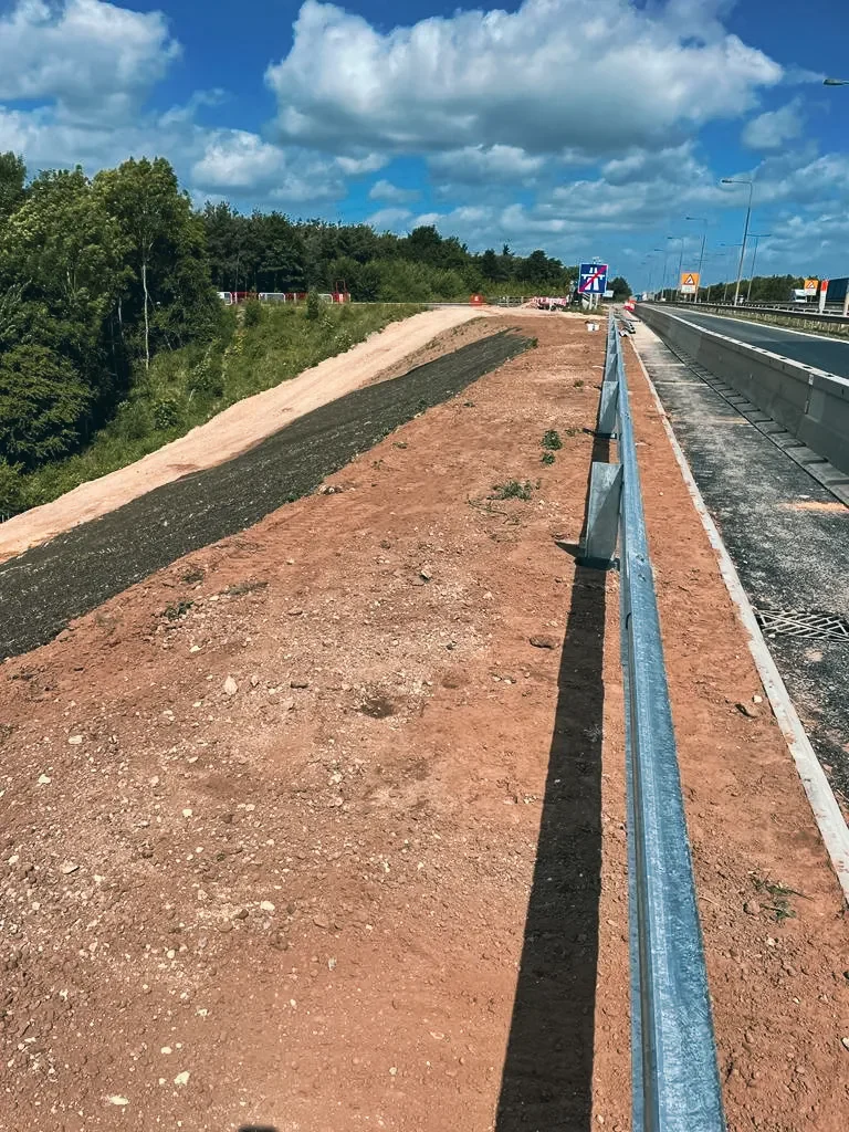 M11 Junction 14 Geo Works — site photograph