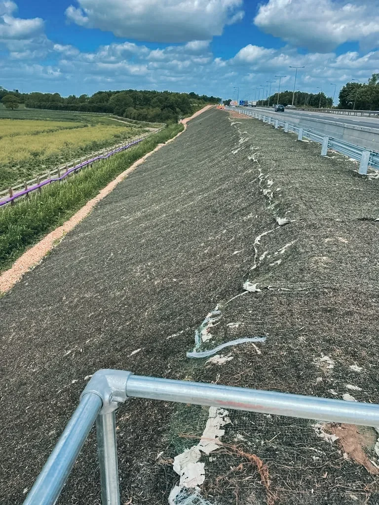 M11 Junction 14 Geo Works — site photograph