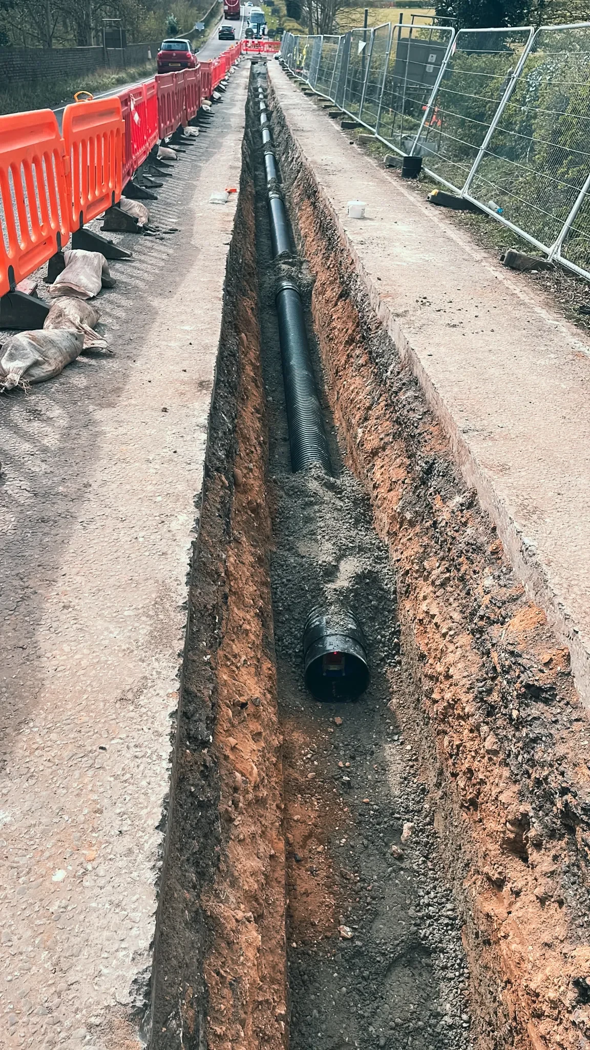 Drainage Improvement on the A602, Stevenage — site photograph