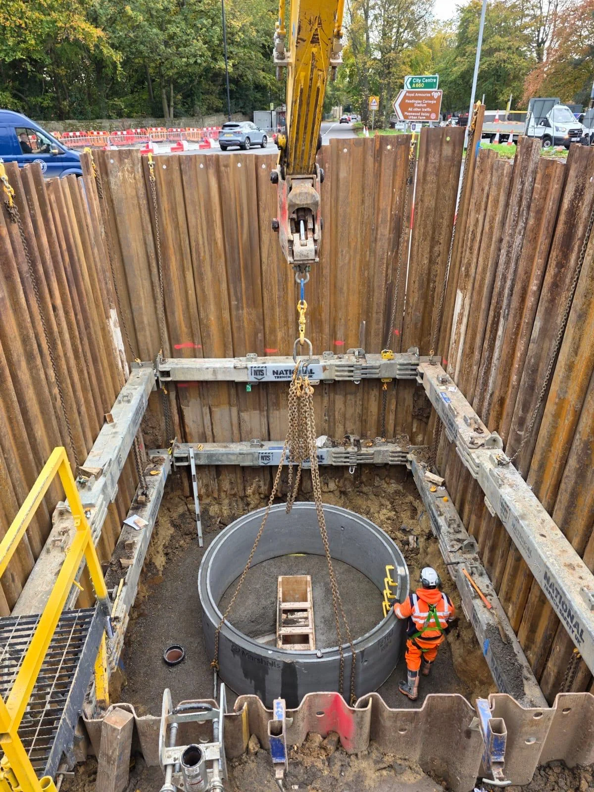 Drainage works on site